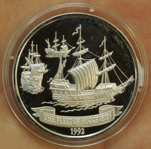 10 долларов 1992 года. Самоа. Флот Роггевена.